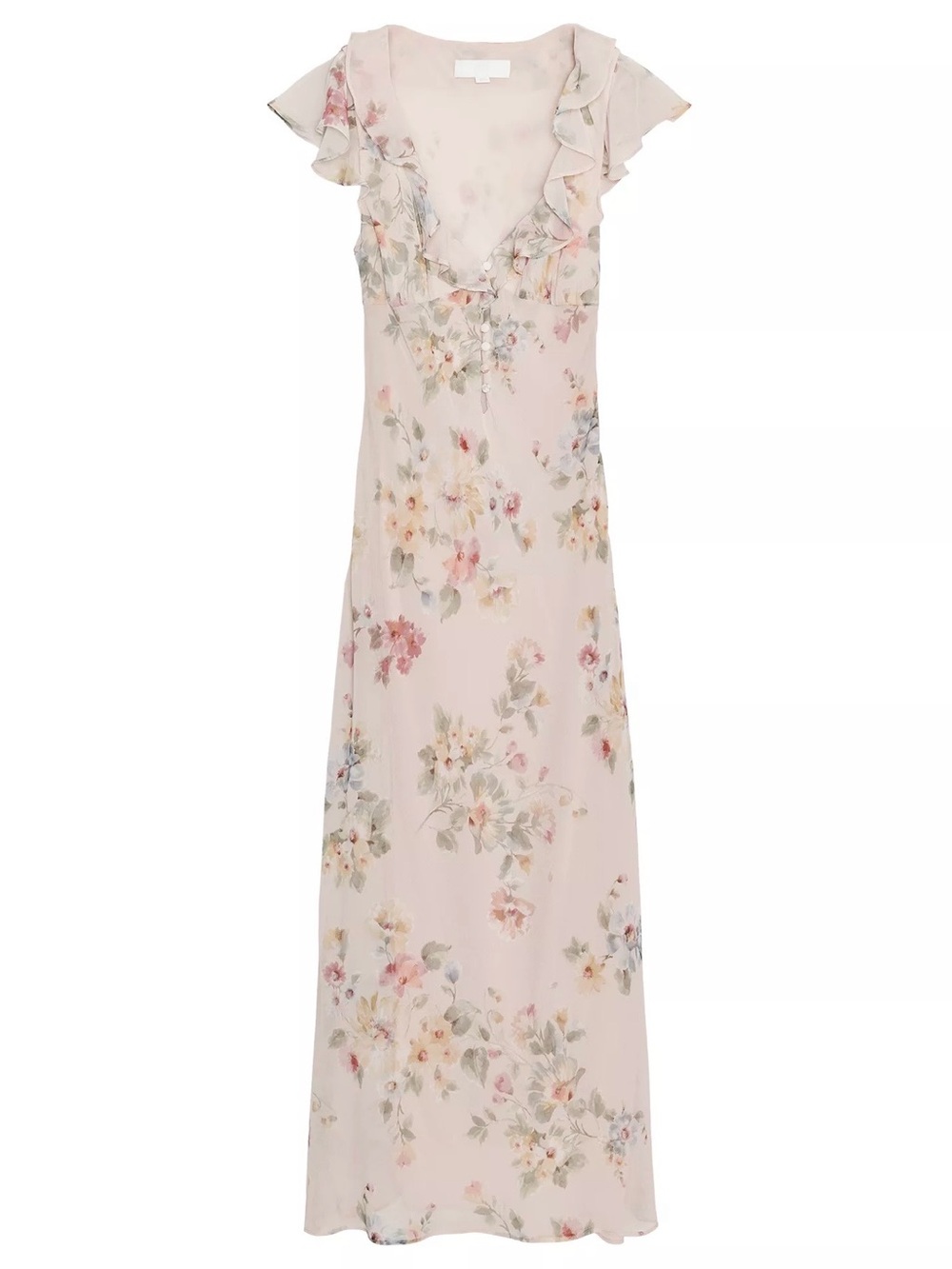 Zara Pale Pink Floral Maxi Dress